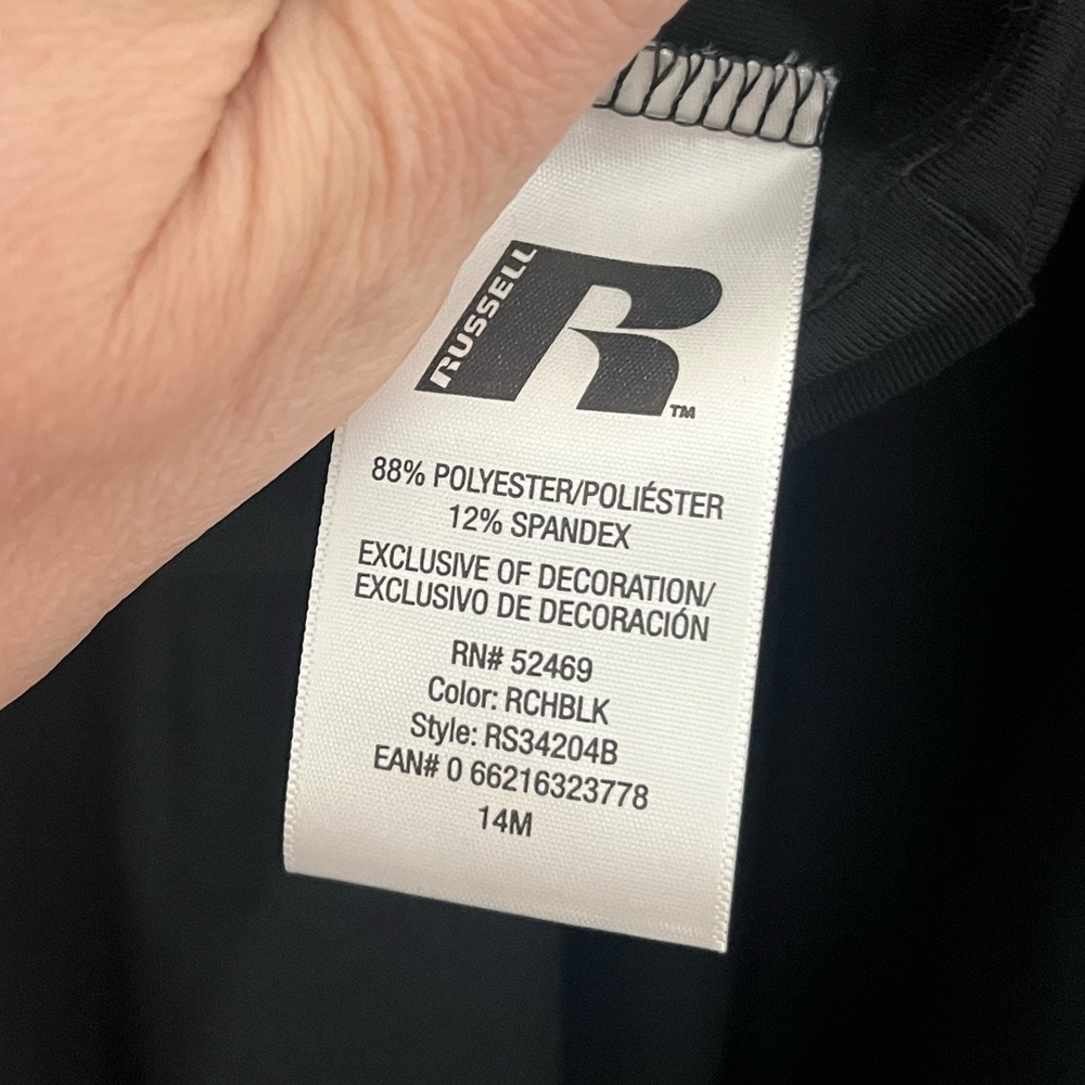 Russell dri-power long sleeve black pull over. Zipper on the top. 3XL. (54-56) - Picture 5 of 5